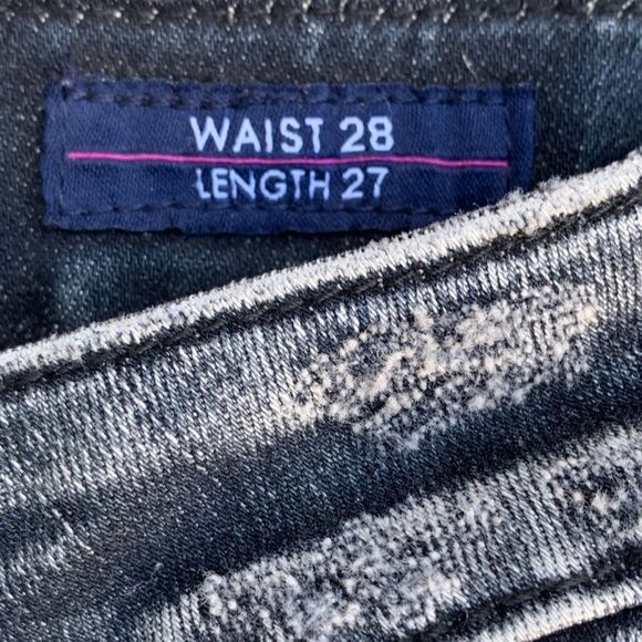Vigoss Jagger Skinny Jeans Black Distressed Women’s Sz 28 x 27 Medium Wash - Picture 9 of 12